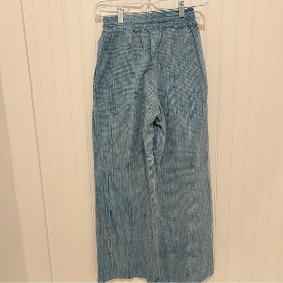 Dra Los Angeles Blue Waffle Wide-Leg Pants Drawstring - Picture 7 of 7